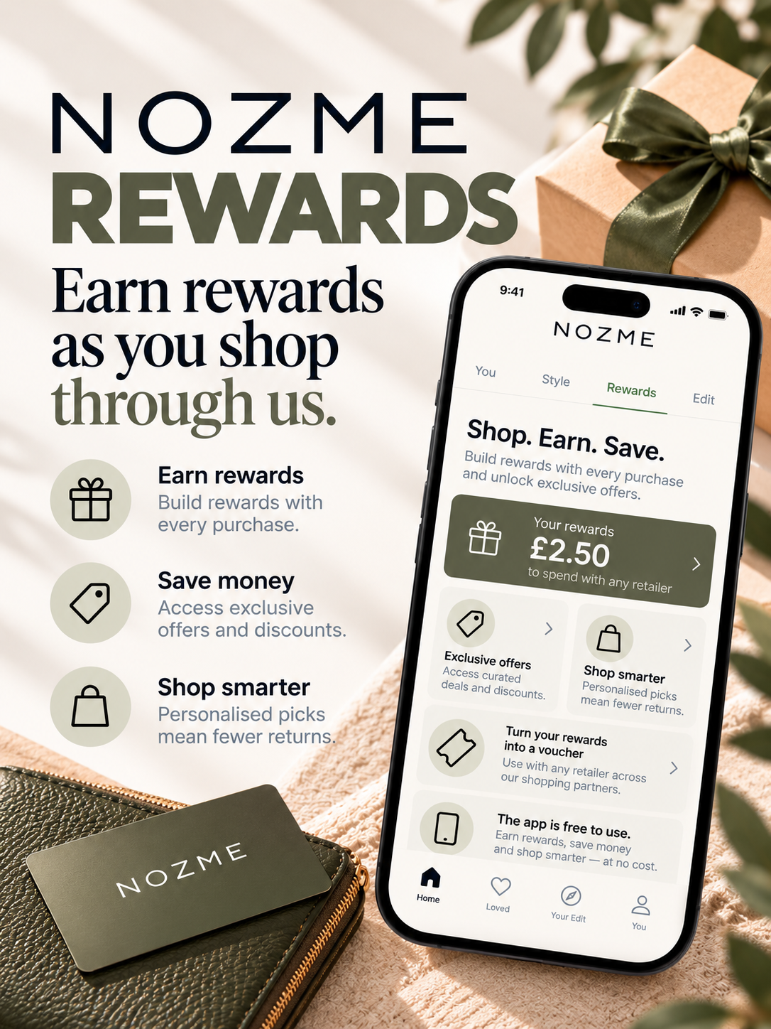 NOZME Rewards — earn rewards as you shop